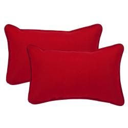 Pillow Perfect Decorative Red Polyester Outdoor Toss Pillows (Set of 2) Pillow Perfect Outdoor Cushions & Pillows