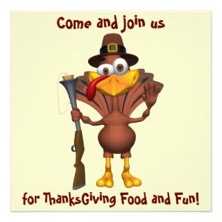 Happy Thanksgiving Holiday Turkey Invitations