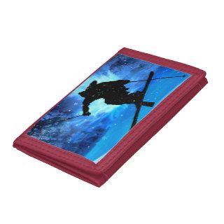 Winter Landscape and Freestyle Skier Tri fold Wallet