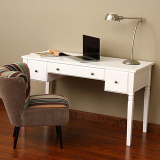 Cami White 3 drawer Writing Desk Desks