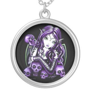 "Belladonna" Purple Skull Fairy Necklace