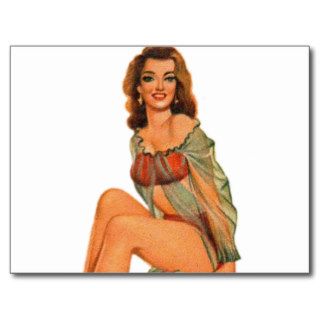 Retro Vintage Kitsch Pin Up Pinup Showgirl Gams Postcards