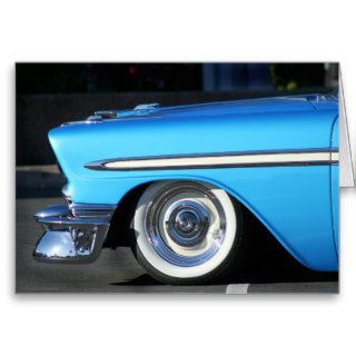 Blue classic car notecard