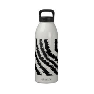 Black Zebra Print Pattern. Reusable Water Bottles