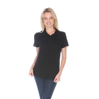 Stanzino Women's Juniors Plus Size Black Polo Shirt Tops