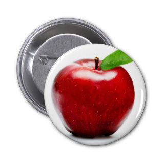 Red Apple Pinback Buttons