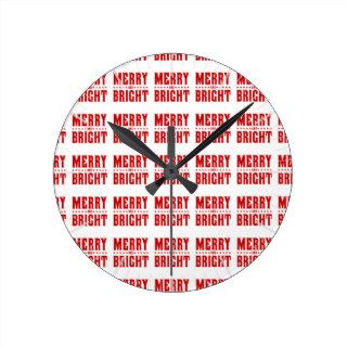 Merry and Bright Letterpress Style No. 507 Wall Clocks