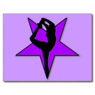 Cheerleader flyer purple star postcard