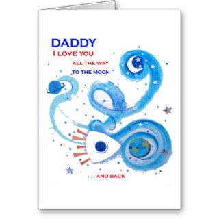 Love You to the moon Father's Day Greeting Card