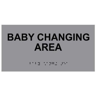 ADA Baby Changing Area Braille Sign RSME 265 BLKonGray Restrooms  Business And Store Signs 