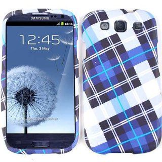 Cell Armor I747 SNAP TE295 Snap On Case for Samsung Galaxy SIII   Retail Packaging   Blue Plaid Cell Phones & Accessories