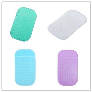 HPP Magic Anti slip Dashboard Adhesive Mat/ Sticky Pad for Cell Phone, Cd, Electronic Devices, Washable Green+Clear+Blue+purple Color Set of 4  Mouse Pads 