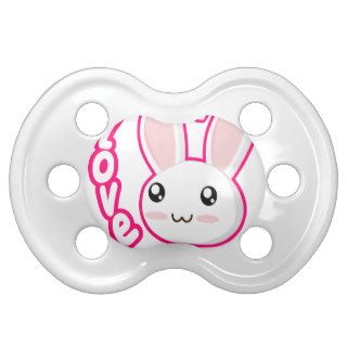 Bunny Love   Rabbit Bunnies Chibi Cute Baby Pacifiers