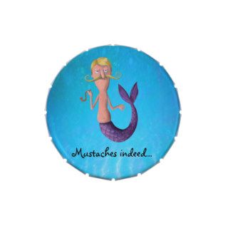 Blond Mustached Merman Jelly Belly Candy Tin