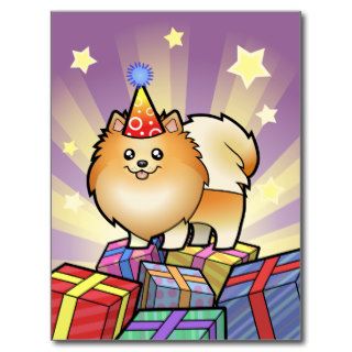 Birthday Pomeranian Post Cards