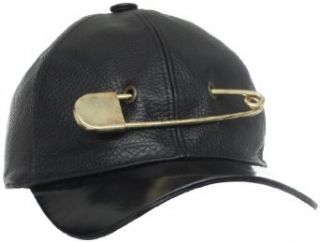 Marc Jacobs Men's Leather Pin Hat, Black, X Small at  Mens Clothing store