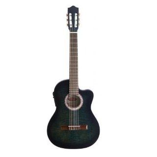 Stagg C546TCE BLS Full Size Cutaway Acoustic Electric Classical Guitar   Blueburst Musical Instruments