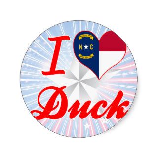 I Love Duck, North Carolina Stickers