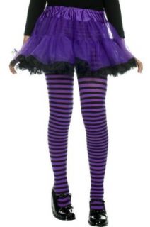 MUSIC LEGS 270 Girls stripes tights colorBLACK/PURPLE sizeM Clothing