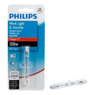Philips 150 Watt Halogen T3 120 Volt Work/Security Dimmable Light Bulb 415612
