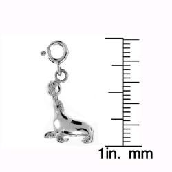 Sterling Silver Seal with Ball Charm Silver Charms