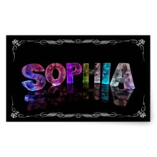 Sophia    The Name Sophia in 3D Lights (Photograph Rectangular Sticker