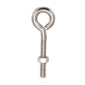 Lehigh 3/8 in. x 4 in. 350 lb. Coarse Stainless Steel Eyebolt with Nut (5 Pack) 7134OL