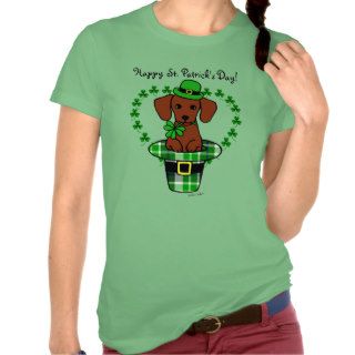 St. Patrick Day Dachshund Cartoon Tshirt