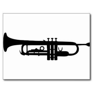 black trumpet icon post card