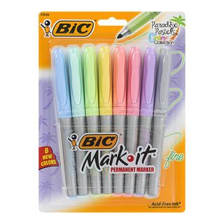 Bic Mark it Paradise Pastels Permanent Fine Point Markers (Pack of 8) BIC Permanent Markers