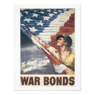 To Have and To Hold  War Bonds U.S. Flag Personalized Invites