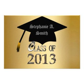 Gold & Black Class Of 2013 Graduation Invitations