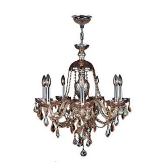 Worldwide Lighting Provence Collection 7 Light Amber Crystal and Chrome Chandelier DISCONTINUED W83101C26 AM