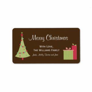 Christmas Tree Gift Tag Labels Custom Address Label