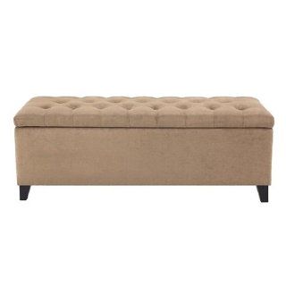 Madison Park Shandra Bench Storage Ottoman with Tufted Top   Sand   50.3W x19.29Dx18.89H" Baby