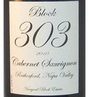 Block 303 Rutherford Cabernet Sauvignon 2010 750ML Wine