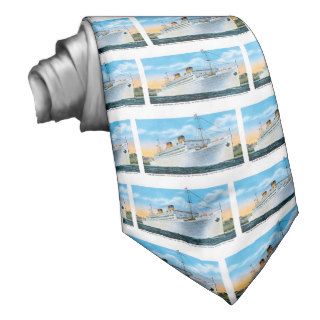 SS Mariposa Vintage Passenger Ship Neck Tie