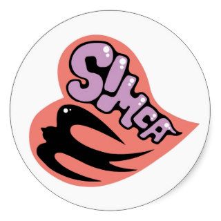 Simca logo round stickers