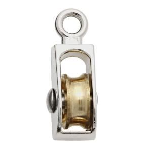 National Hardware 3/4 in. Fixed Single Pulley in Nickel 3203BC 3/4 SGL PULLY FXD