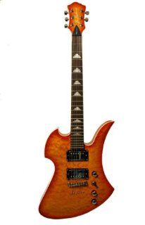 B.C. Rich Masterpiece Mockingbird Electric Guitar, Transparent Amber Burst, Exclusive Finish Musical Instruments