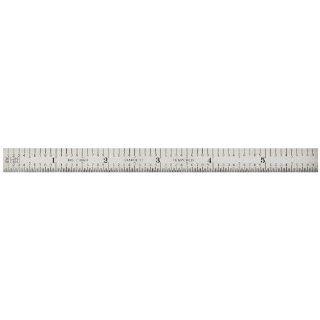 Starrett C305R 12 Full Flexible Steel Rule With Inch Graduations, 5R Style Graduations, 12" Length, 1/2" Width, 1/64" Thickness