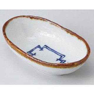 Japanese Ceramic Bowl Ashwith boat type bowl ( small ) [14.6cm x 8.8cm x 4.1cm] kgr054 205 307 Kitchen & Dining
