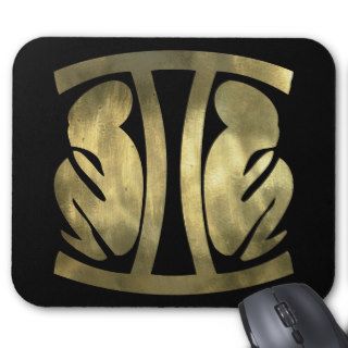 Gold Gemini Twins Mousepad