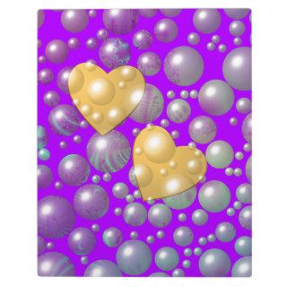 Golden Hearts Pearl Bubbles Display Plaque