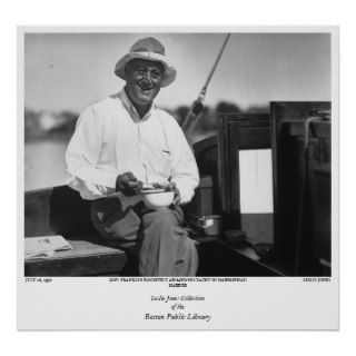 Gov. Franklin Roosevelt aboard his yacht Print