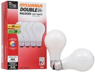 Sylvania 50045 Double Life Soft White Halogen 53W Replacement for 75W Incadescent Lightbulbs   Halogen Bulbs  