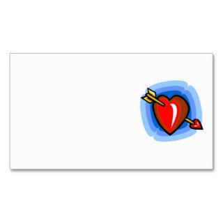 00VDH RED CARTOON HEART ARROW BLUE RIPPLES LOVE FL BUSINESS CARD