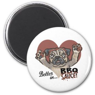 Funny Pug BBQ Fridge Magnet