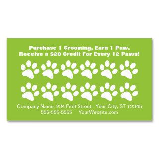 Dog Grooming Customer Reward Card   Loyalty Card Business Card Template