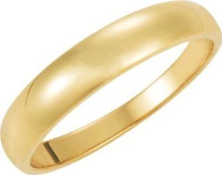 Jewelplus Half Round Tapered Wedding Band   Size 14.5, 2.5Mm   8Mm 10K Yellow 04.00 Mm Rings Jewelry